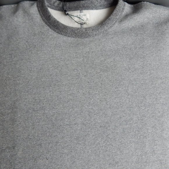 NWT Rag & Bone New York Fleece Two-tone Sweatshirt Heather Grey Crew Neck Top - Picture 7 of 7